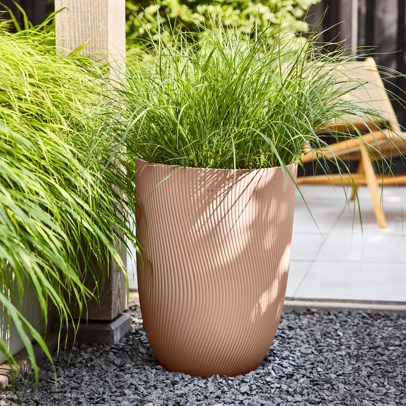 Elho Sereh Hoog - Bruin - Ø 39 x H 53 cm - Balkon, Binnen en Buiten -