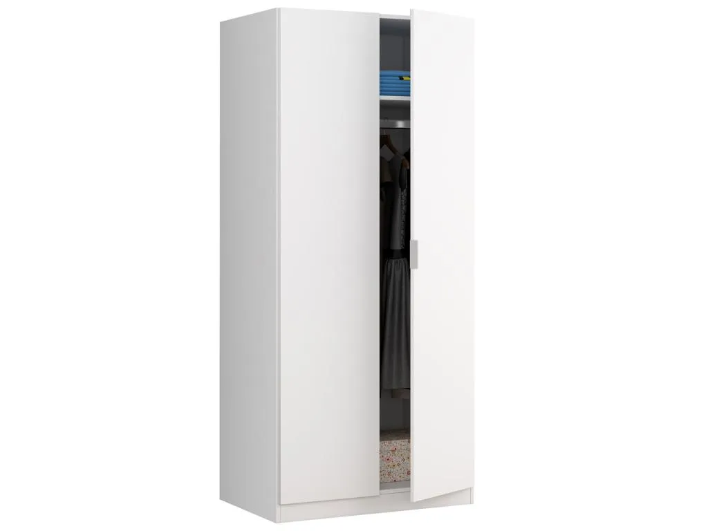 Armario ropero Prietocasa 2 Puertas Color Blanco 81 cm (Ancho) 52 cm (Profundo) 180 cm (Altura)