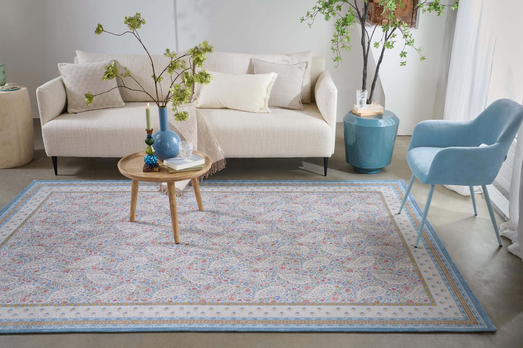 Carpet Kairi Bloom by Pip Light Blue