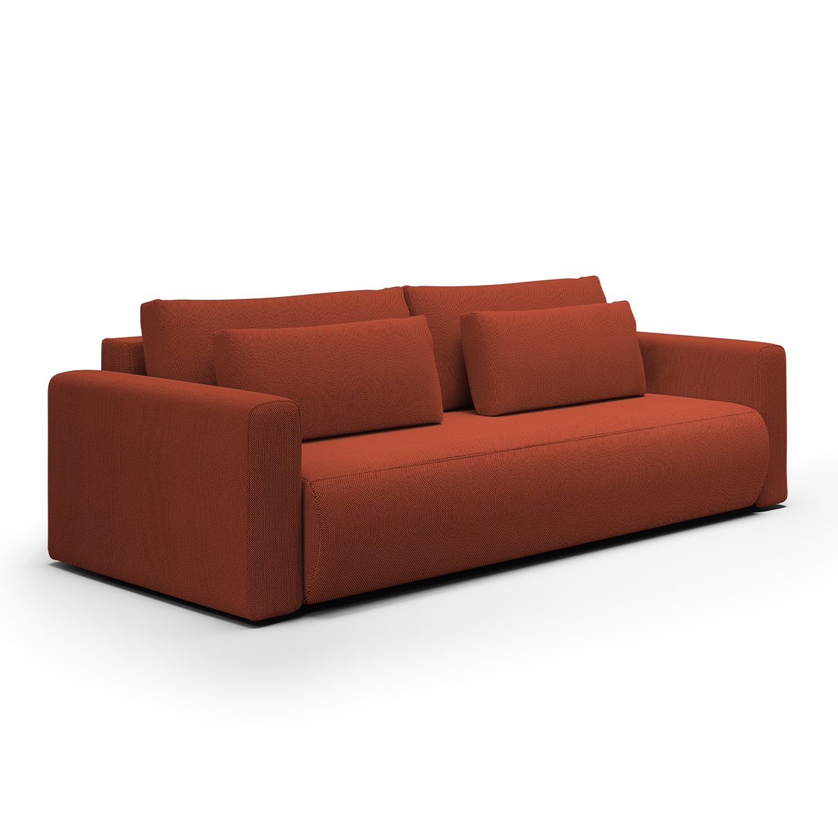 Sofá convertible de 3 plazas con arcón en madera de pino naranja mu5894r2