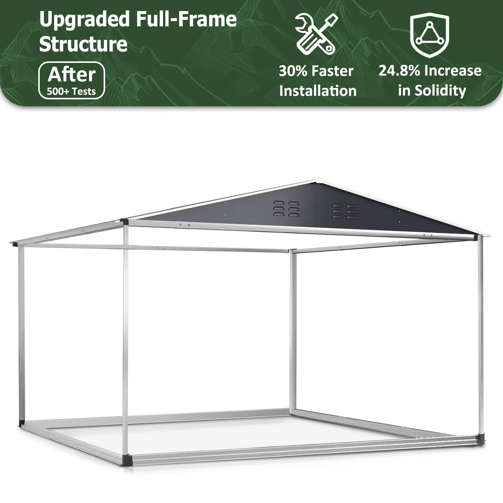 NETAJE 8x12 FT Outdoor Metal Shed with Updated Aluminum Frame, Storage Shed with Lockable Doors & Sliding Roof for Backyard, Garden, Gray - Image 15