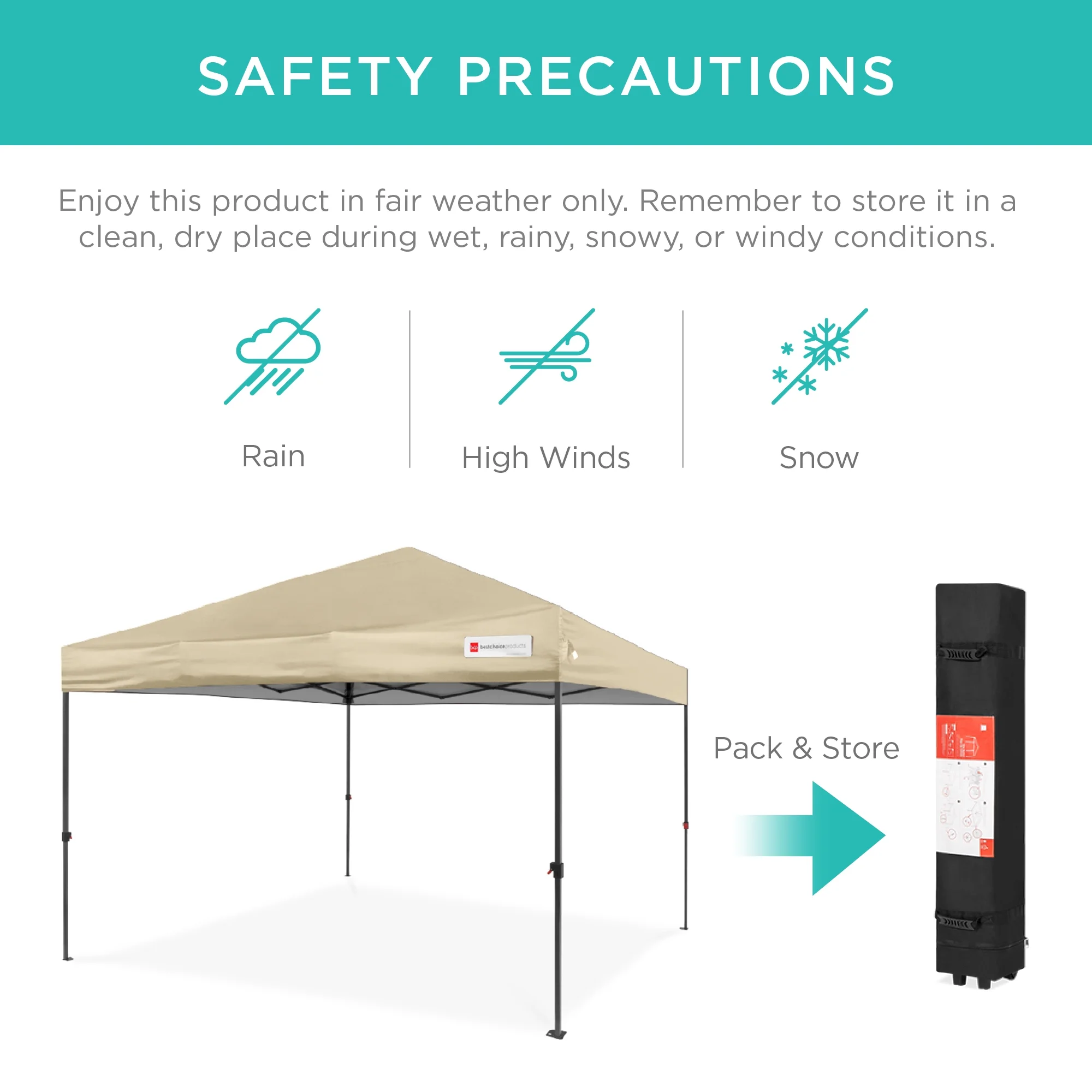Best Choice Products 10x10ft Easy Setup Pop Up Canopy w/ 1-Button Setup, Wheeled Case, 4 Weight Bags - White - Image 96