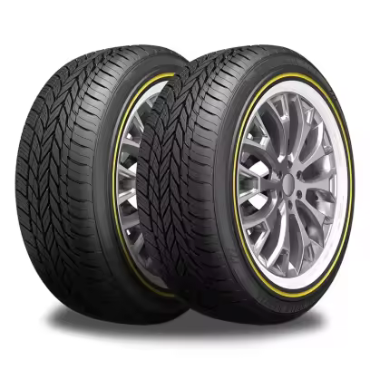 2 Vogue Tyres Custom Built Radial 235/55R17 99H White/Gold Sidewall Tires 460AA 0.3080.931 / 235/55/17 / 2355517