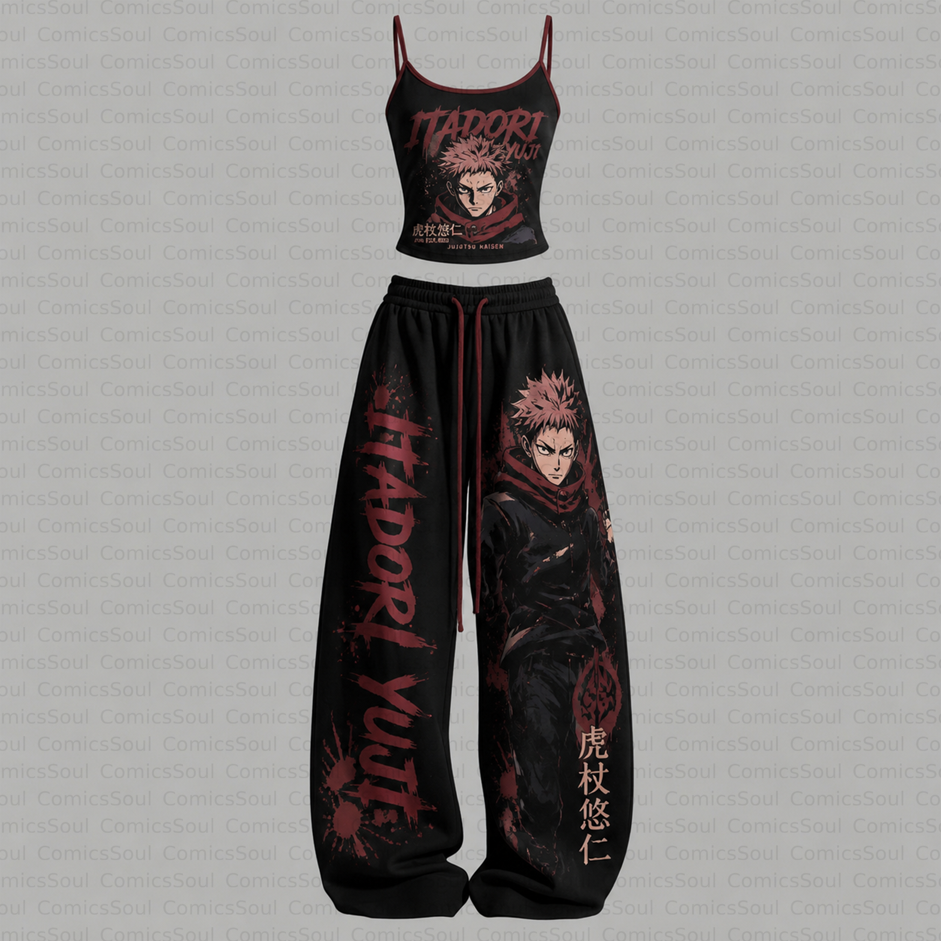 Jujutsu Kaisen Top & Elasticated Trousers Two-Piece Set TeeThreads Sustain the Scene with Custom Apparel