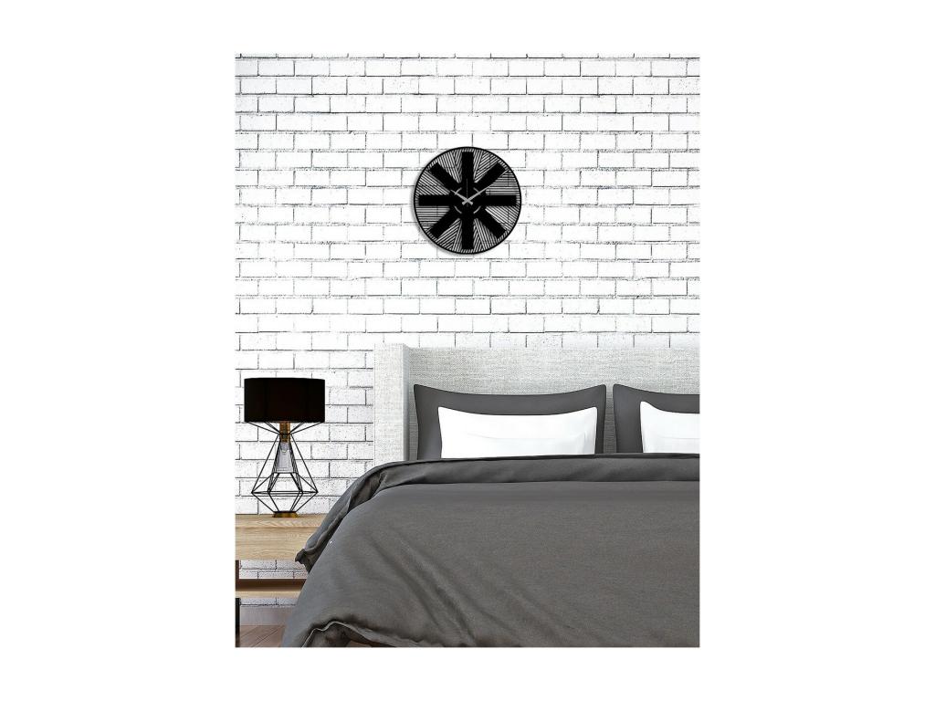 Reloj de Pared Geométrico 56, Negro, 40x0,15x40 cm cm, Tucasago