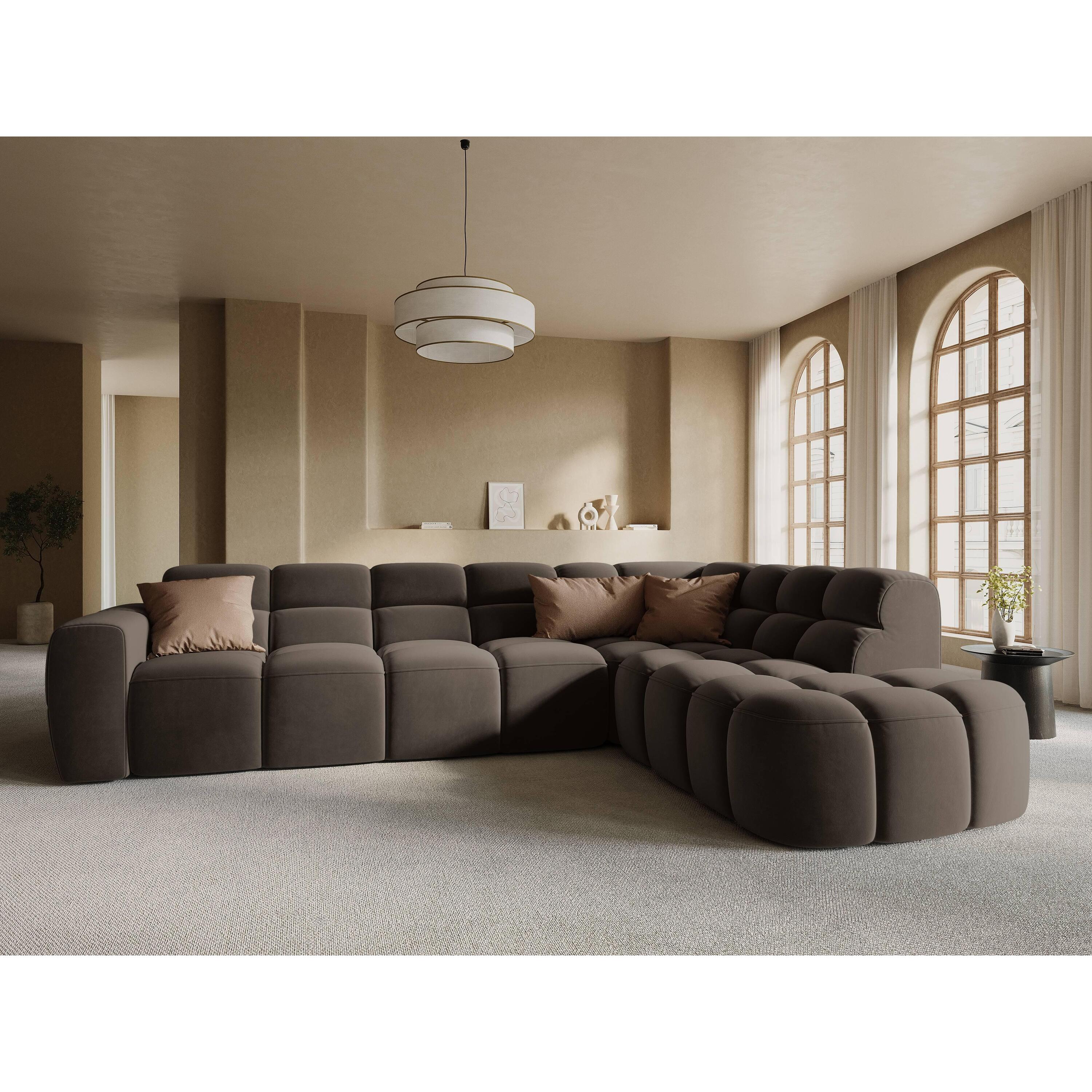 Micadoni Lisa Hoekbank Rechts - Velvet - Lichtbruin