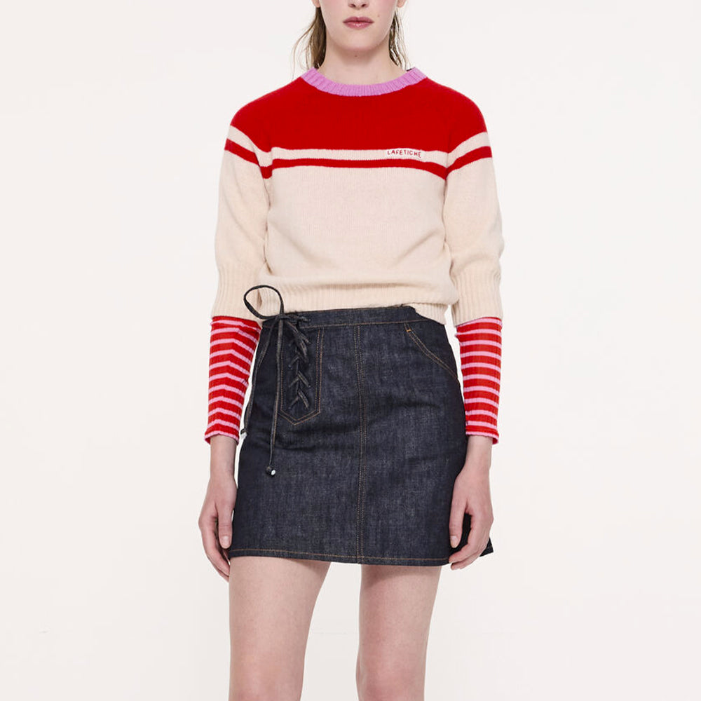 La Fetiche - Maille Ady - Rouge Ecru et Rose