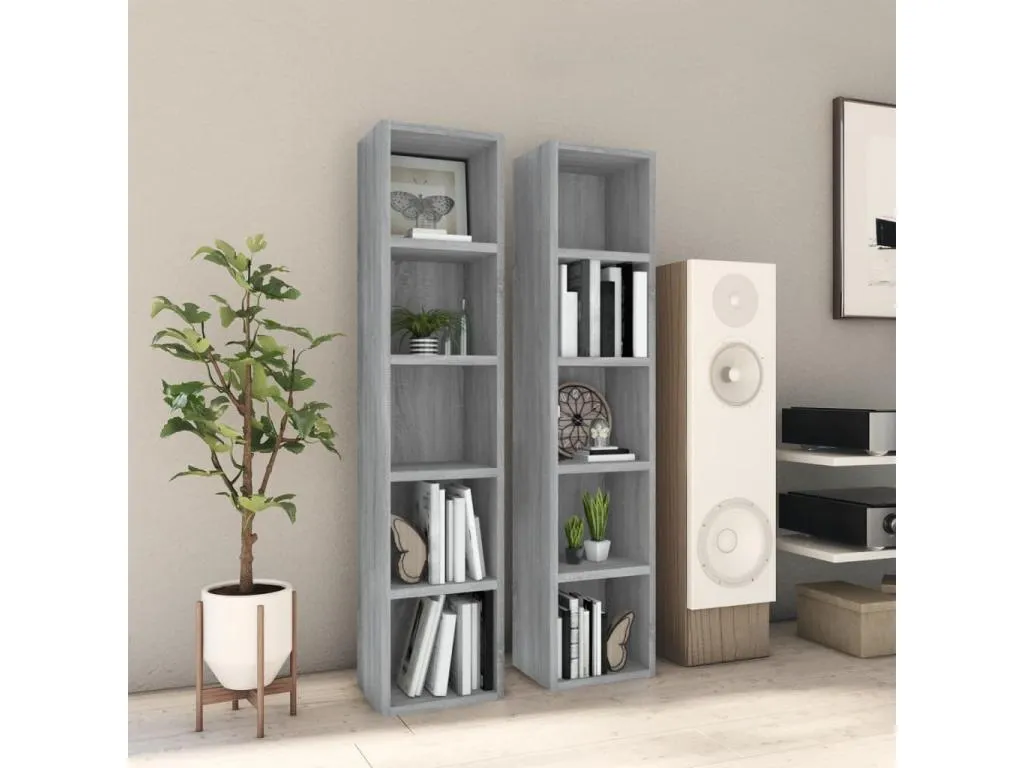 Armarios CD 2 uds Alkihogares gris 21x16x93.5 cm Alkihogares contrachapada