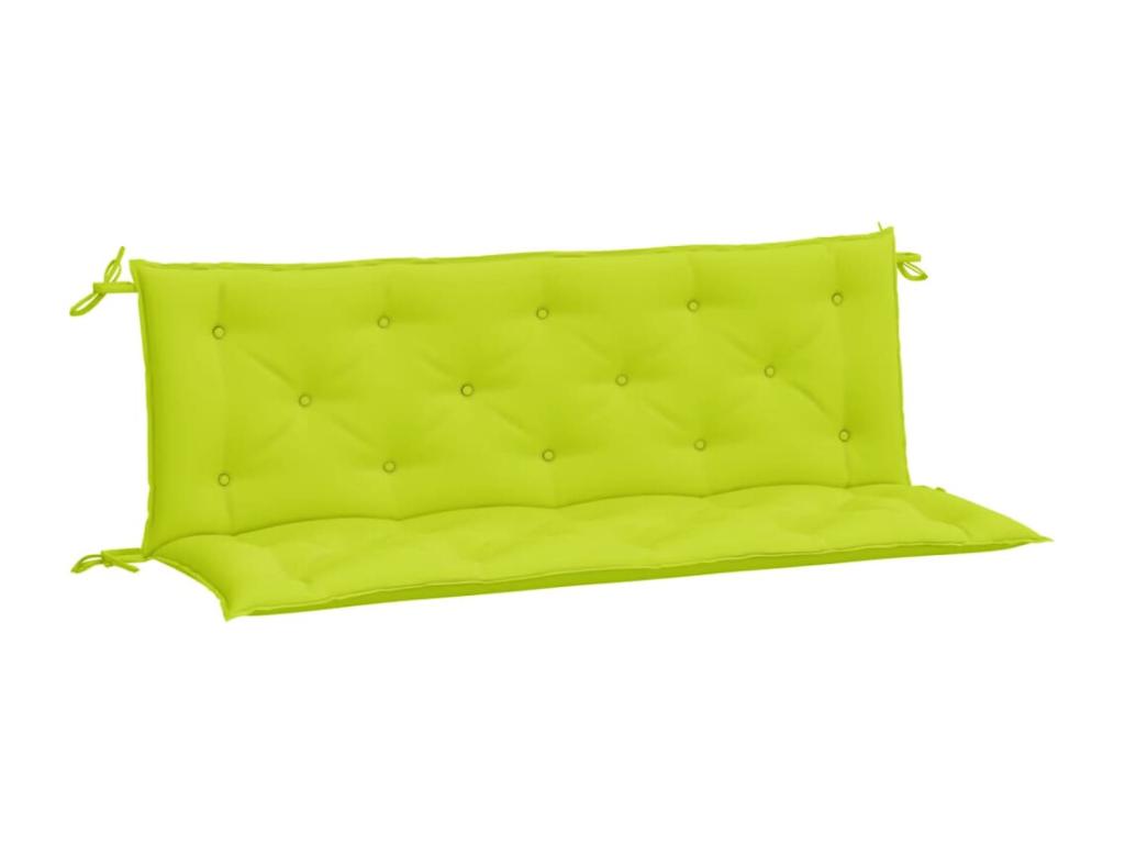 Cojines de banco de jardín 2 uds verde brillante 150x50x7 cm