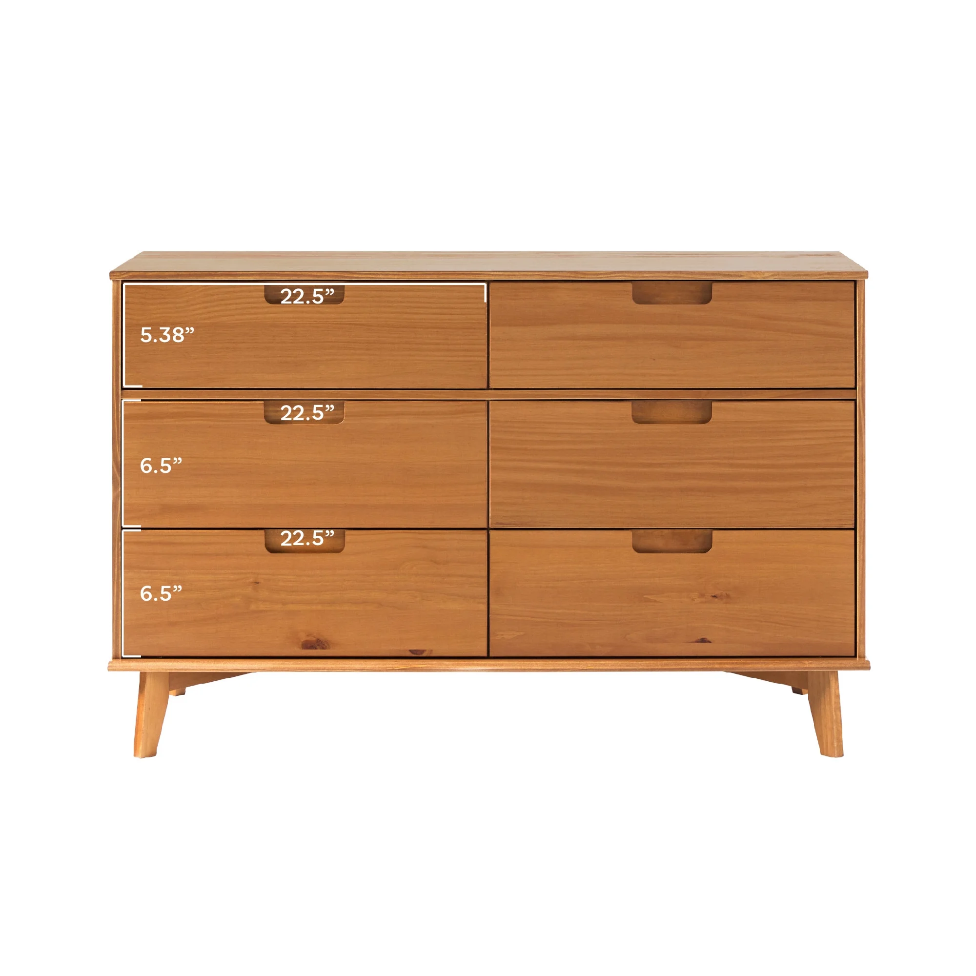 Walker Edison Sonoma 6-Drawer Solid Wood Caramel Dresser - Image 12