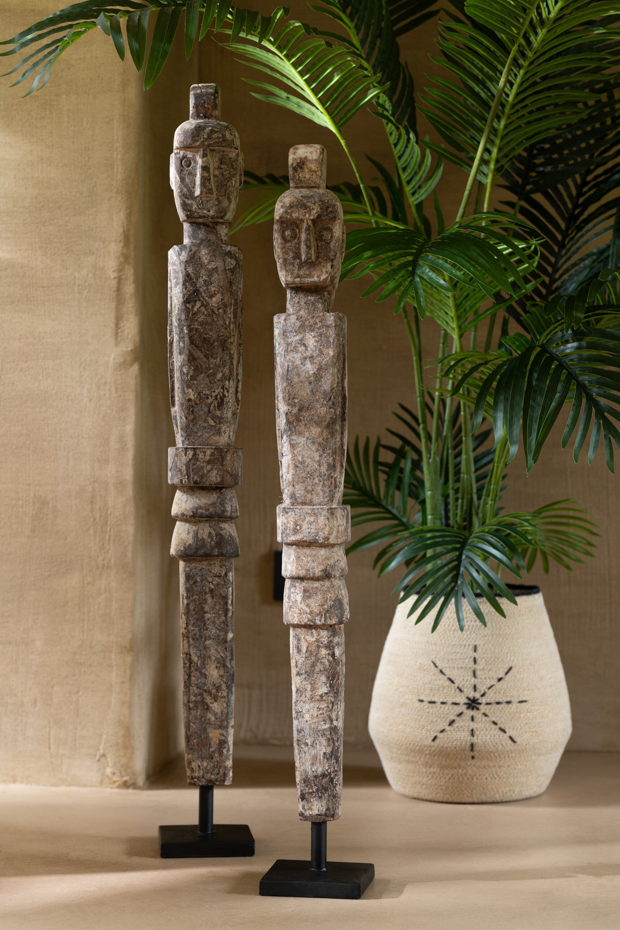 J-Line plant Parel Palmboom In Pot - kunststof - groen