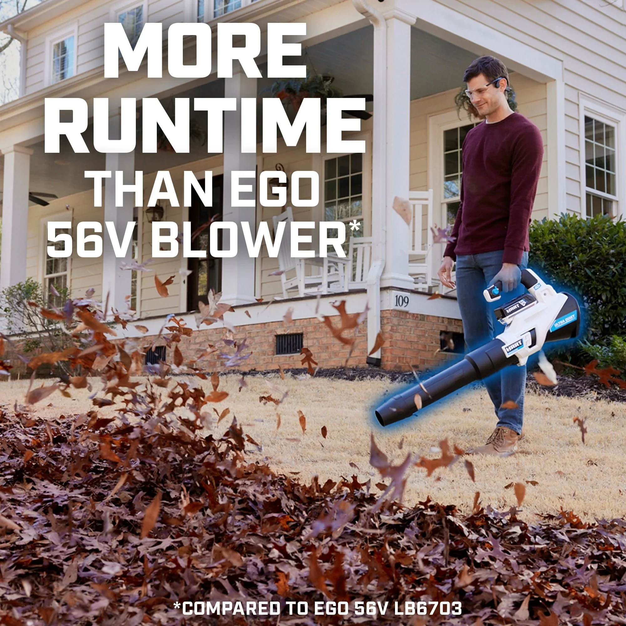 HART 40-Volt Cordless SUPERCHARGE Brushless 650 CFM Blower (1) 5.0 Ah Lithium Ion Battery