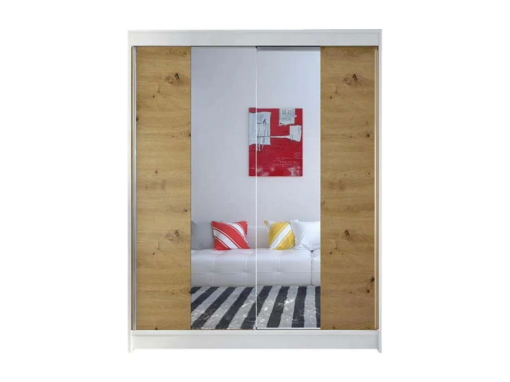 Armario Prietocasa 141 Prietocasa Artisan | Blanco 200x150x58cm Puertas de armario - Correderas