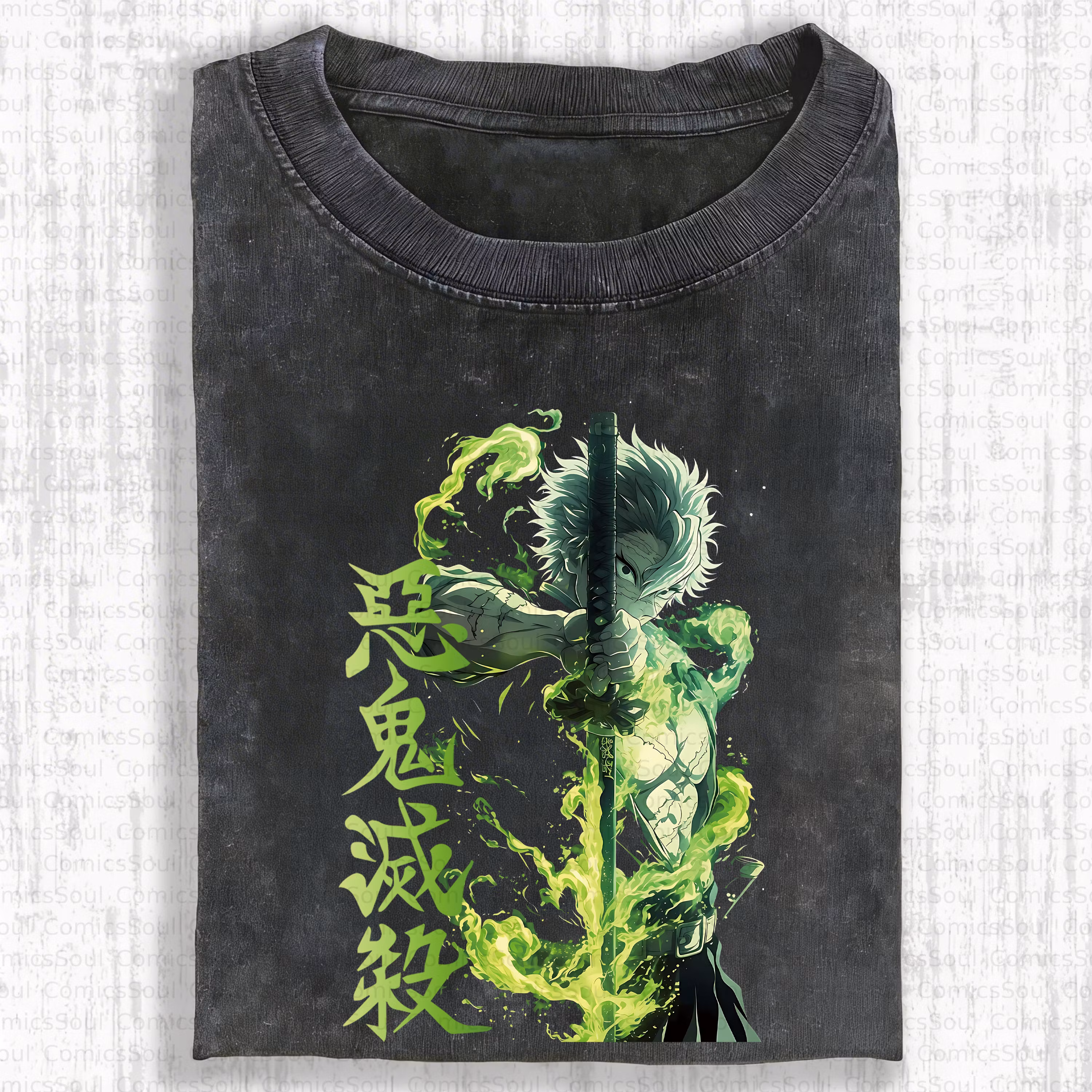 Unisex Anime Inspired Vintage Washed T-Shirt