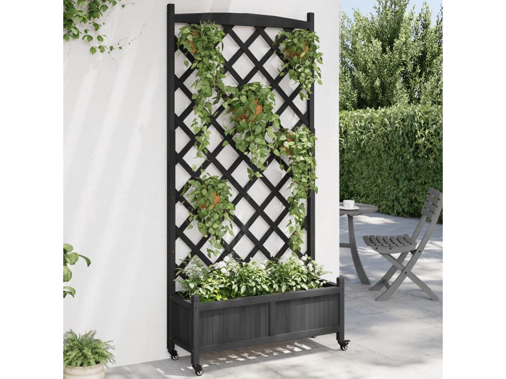 Con  nrejado y ruedas madera maciza de Decoratodo negro