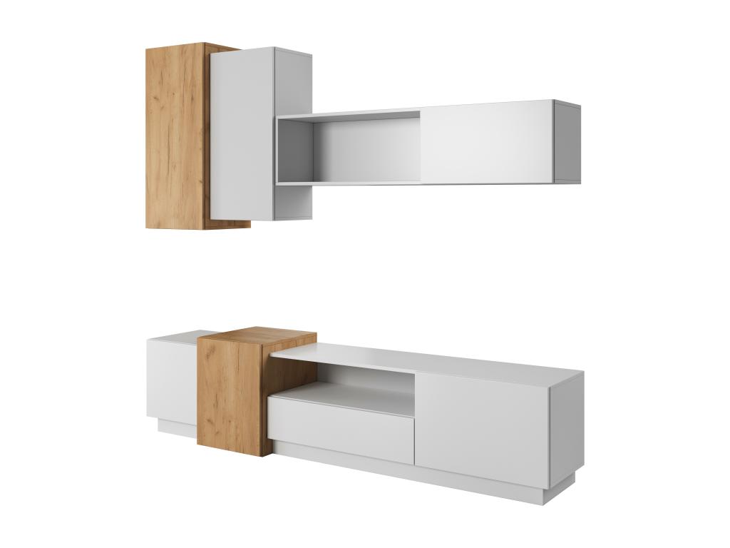 Armario Con Espejo 3D WU 3D5S 220x45x185 Blanco