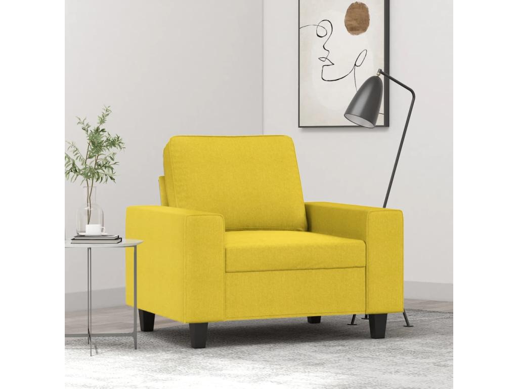 Sillón de tela amarillo claro 60 cm