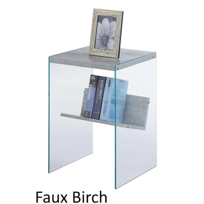 SoHo Glass End Table with Shelf by Convenience Concepts