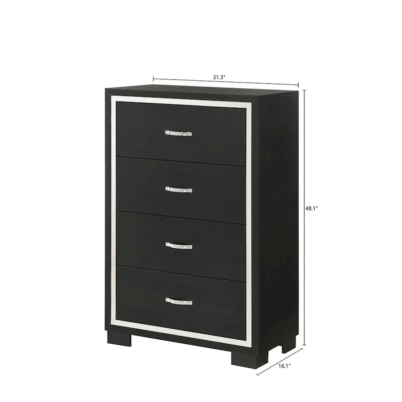 Pedro 6-Piece Black Velvet Upholstered Bedroom Collection