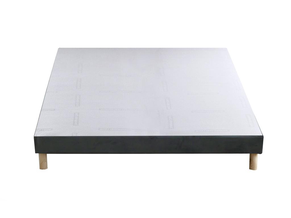 Base tapizada 140 x 190 cm terciopelo gris - SOBEK de YSMEE