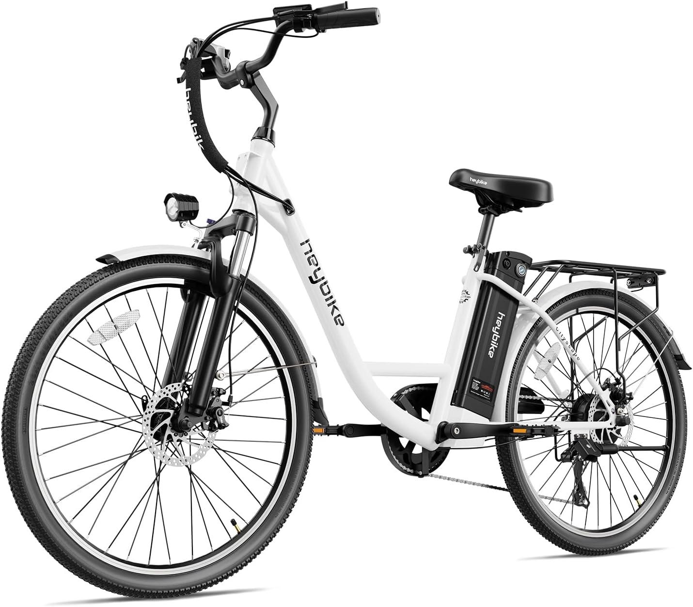 WAYFAIR Heybike Cityscape Electric Bike 350W(Peak 500W) Electric City Cruiser Bicycle Up To 40 Miles Removable Battery, 7-Speed And Dual Shock Absorber, 26 Electric Commuter Bike For Adults