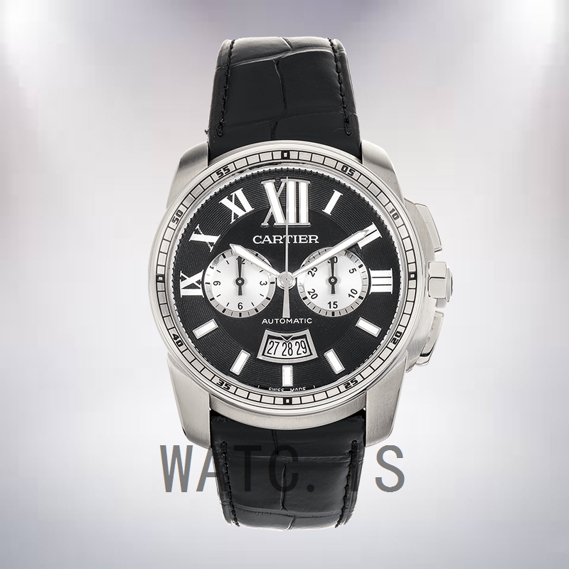 Cartier Calibre W7100060 42mm Men's Leather Strap Quartz