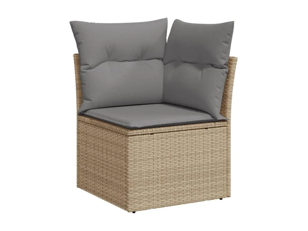 Juego de sofás jardín con cojines beige mezcla 6 pzas ratán PE 67701dbmh
