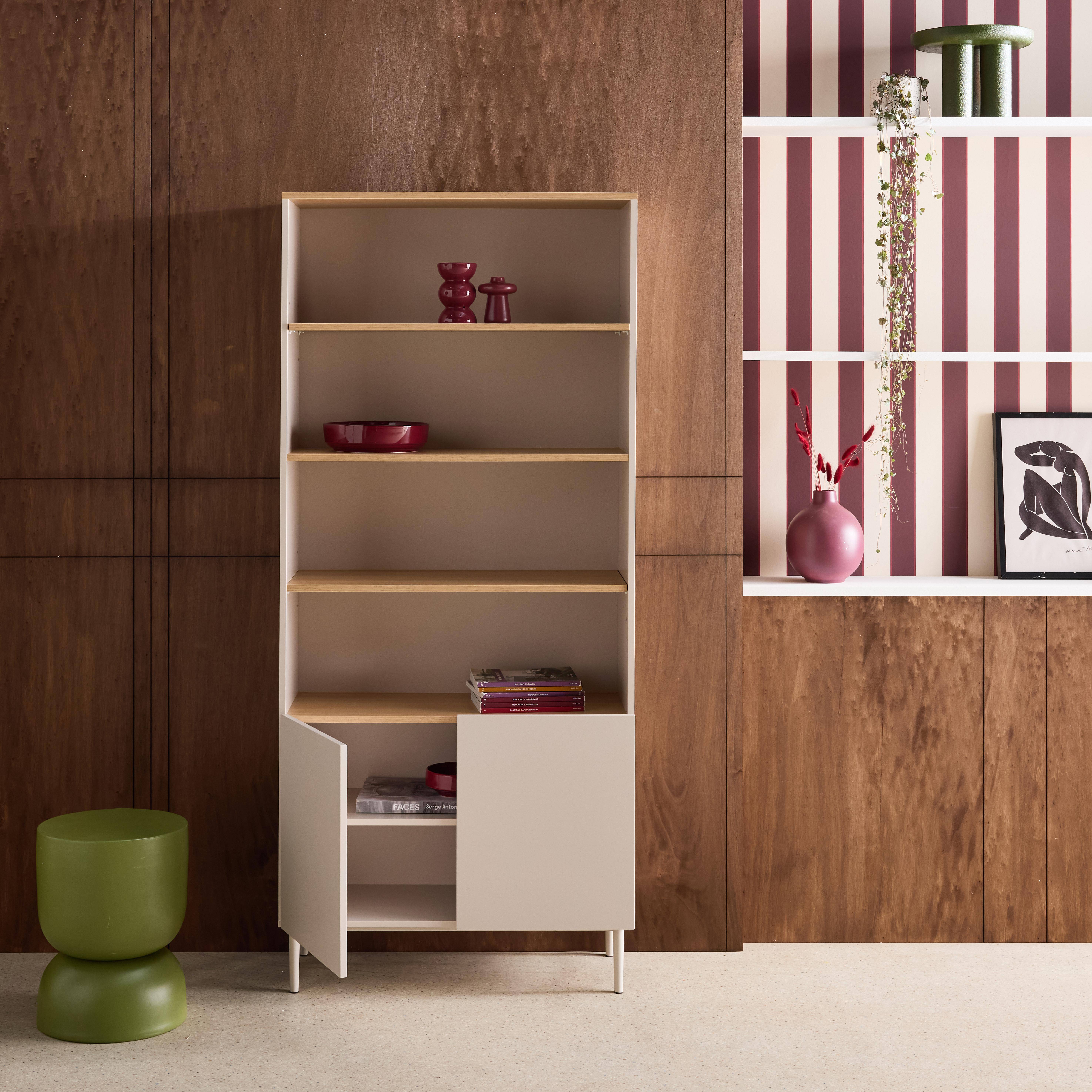 Ashton - Estantería, biblioteca de metal y decoración de madera de 6 niveles