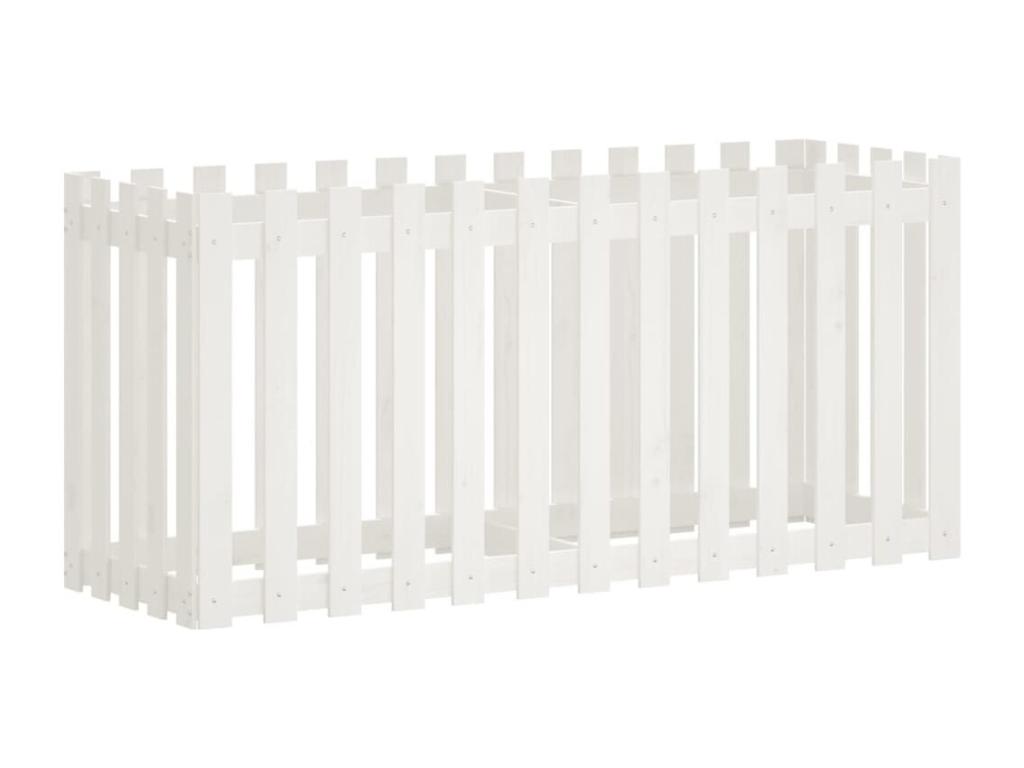Arriate Decoromantico levado jardín con valla madera pino blanco 150x50x70cm