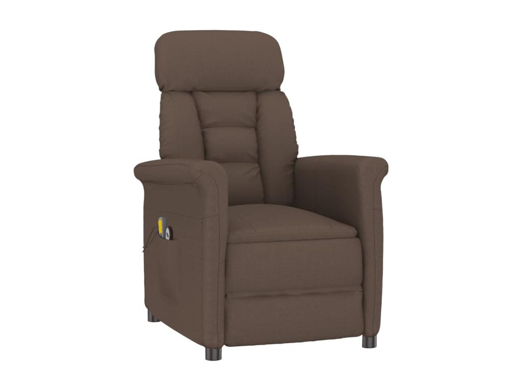 Sillón de masaje eléctrico Marrón Piel sintética