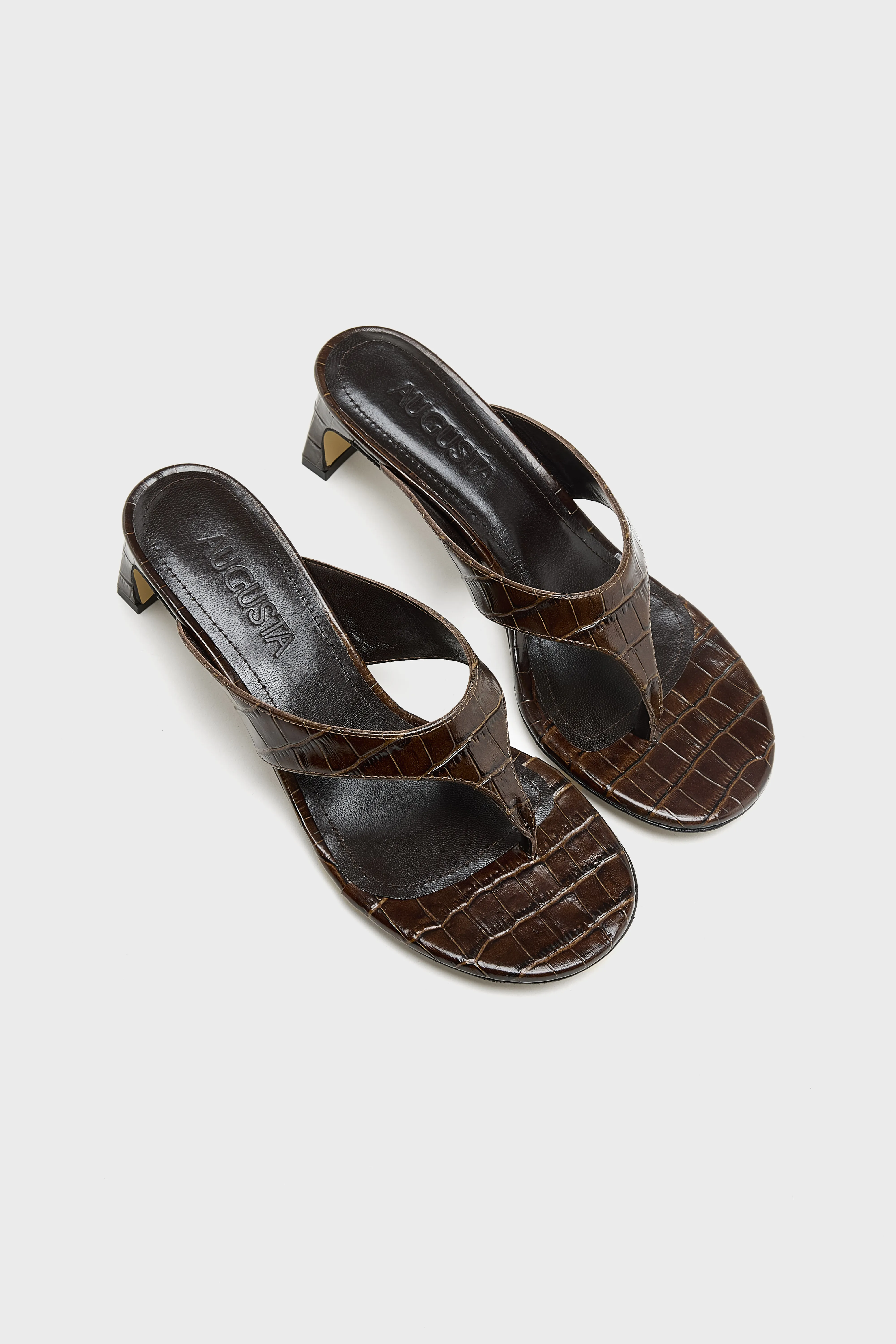 Bellerose Farah Croco Sandals  (261 / W / CHOCOLATE)