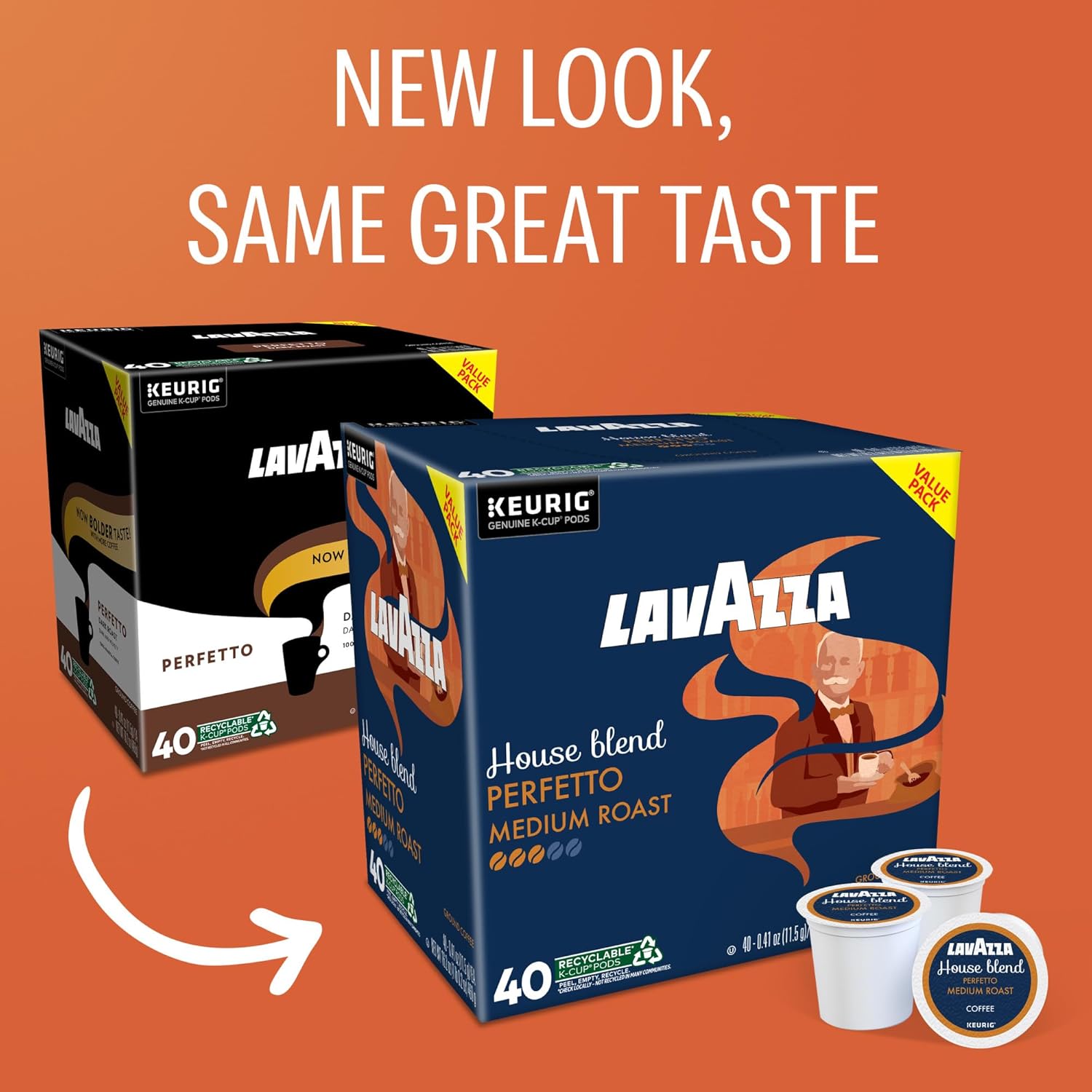 Lavazza House Blend Perfetto. Single-Serve Keurig K-Cup Pods. Medium Roast Coffee. 40-Count Box