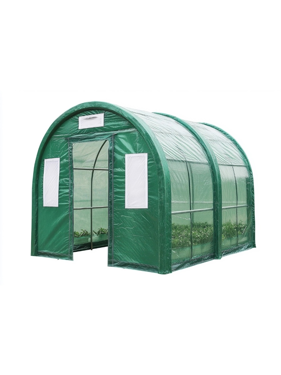 Invernadero túnel verde de polietileno y acero 9m² para cultivo exterior 300 x 200 cm