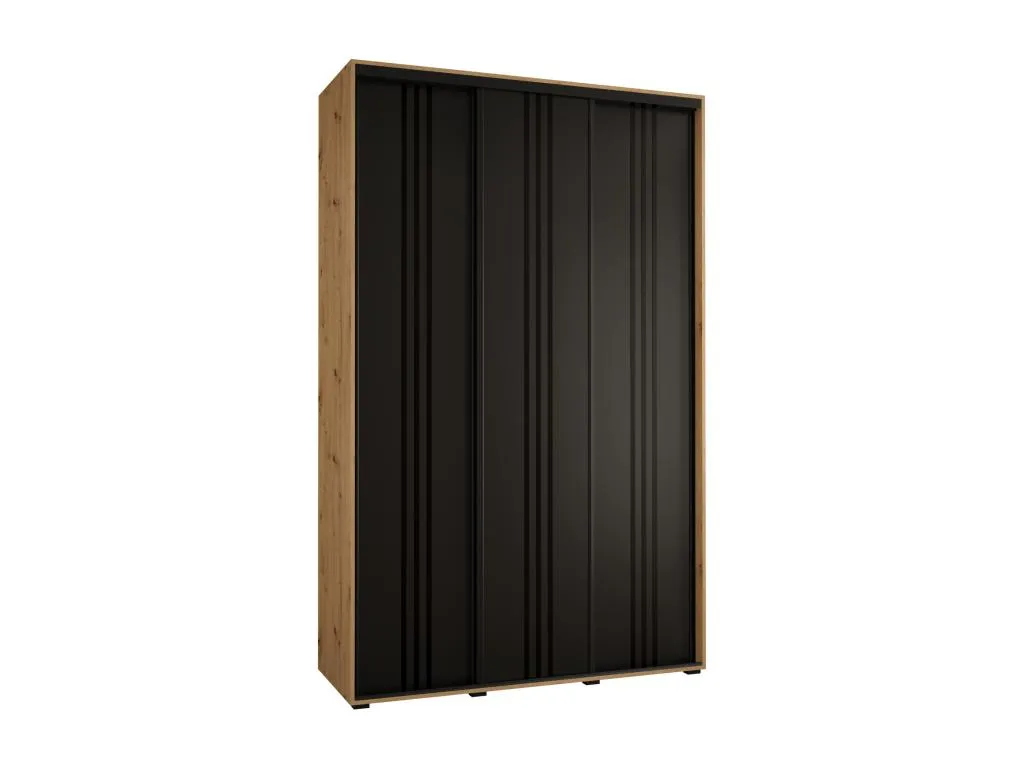 Armario Biocasahogar 6 puertas correderas 235.2/150/45 cm en Artisan/Negro LK9966427
