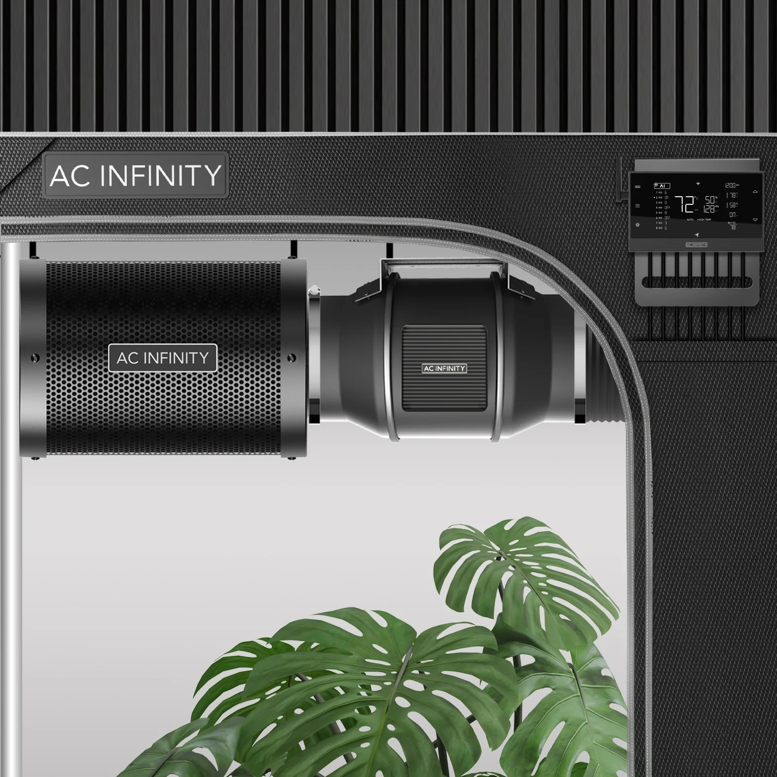 AC Infinity Air Filtration PRO Kit 6-, CLOUDLINE Inline Fan with Controller 69, Carbon Filter Ducting Combo, Cooling and Ventilation System for Grow Tents, Hydroponics, Indoor Gardening - Image 8