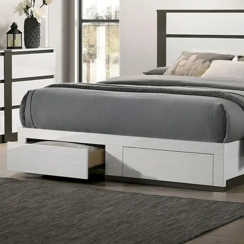 Conjira Modern 4-Piece White Wood Bedroom Storage Set by Furniture of America