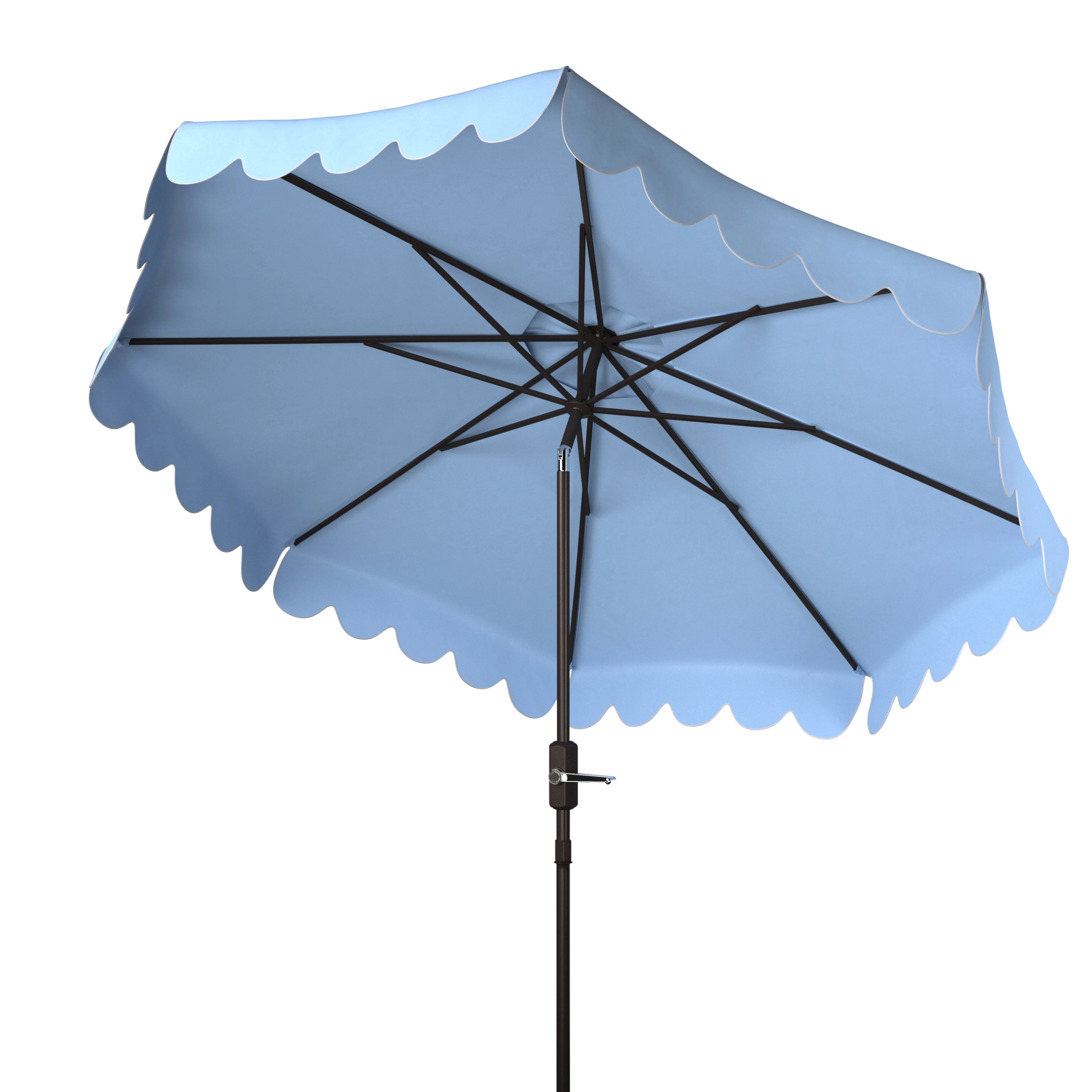 Safavieh Venice 9' Market Crank Tilt Patio Umbrella, Navy/White - Image 33