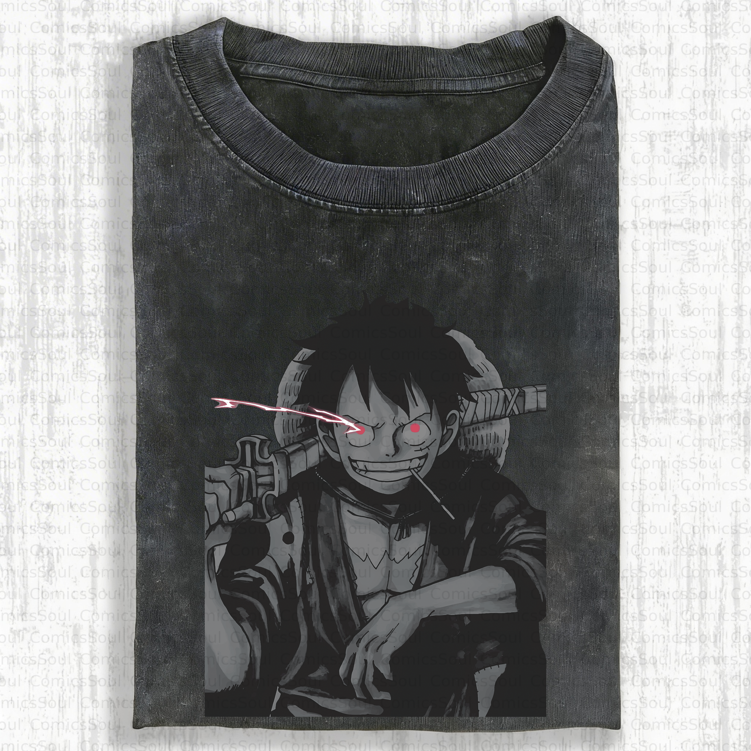 Unisex Anime Inspired Vintage Washed T-Shirt