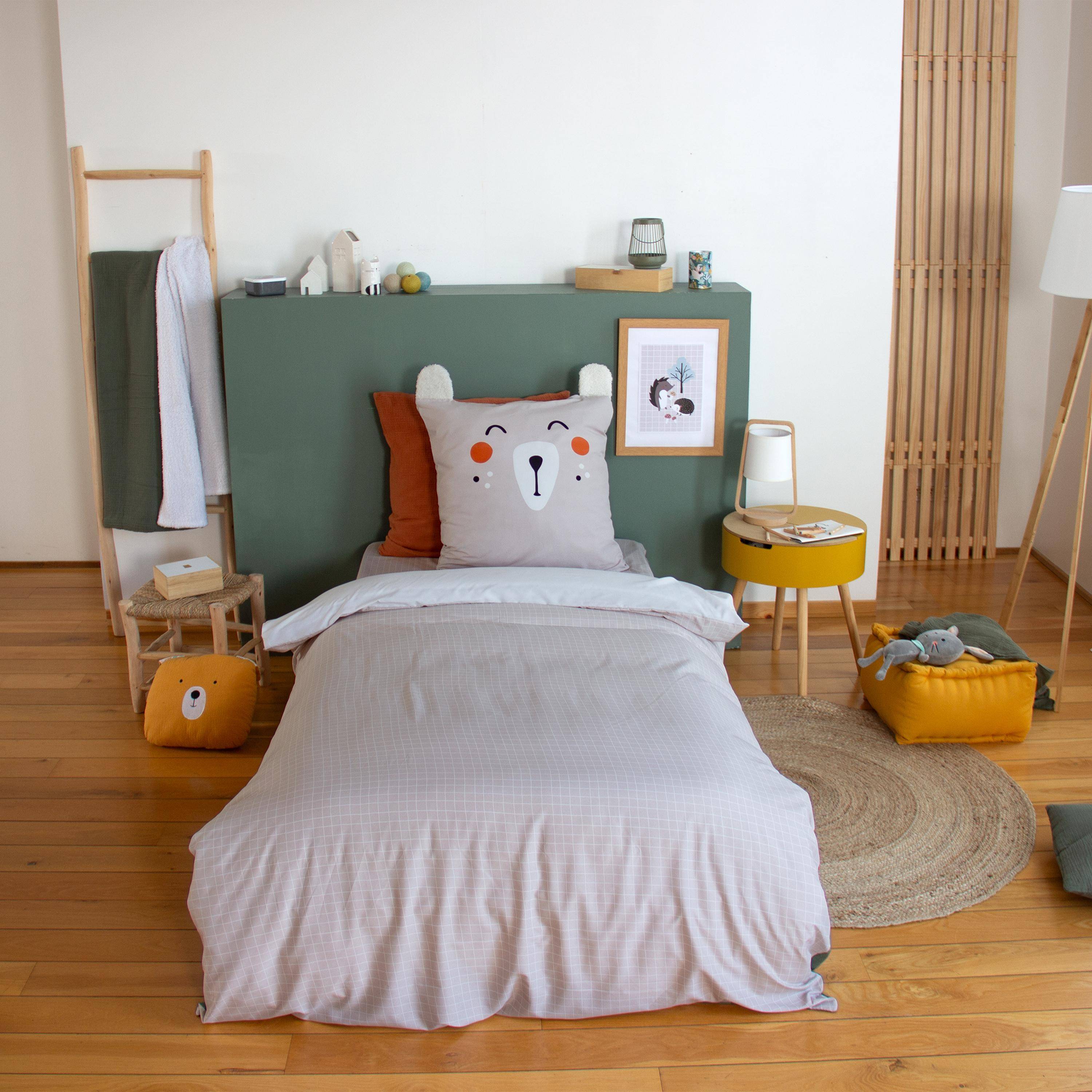 Robin - Ropa de cama de microfibra reversible impreso bosque de otoño, 1 plaza