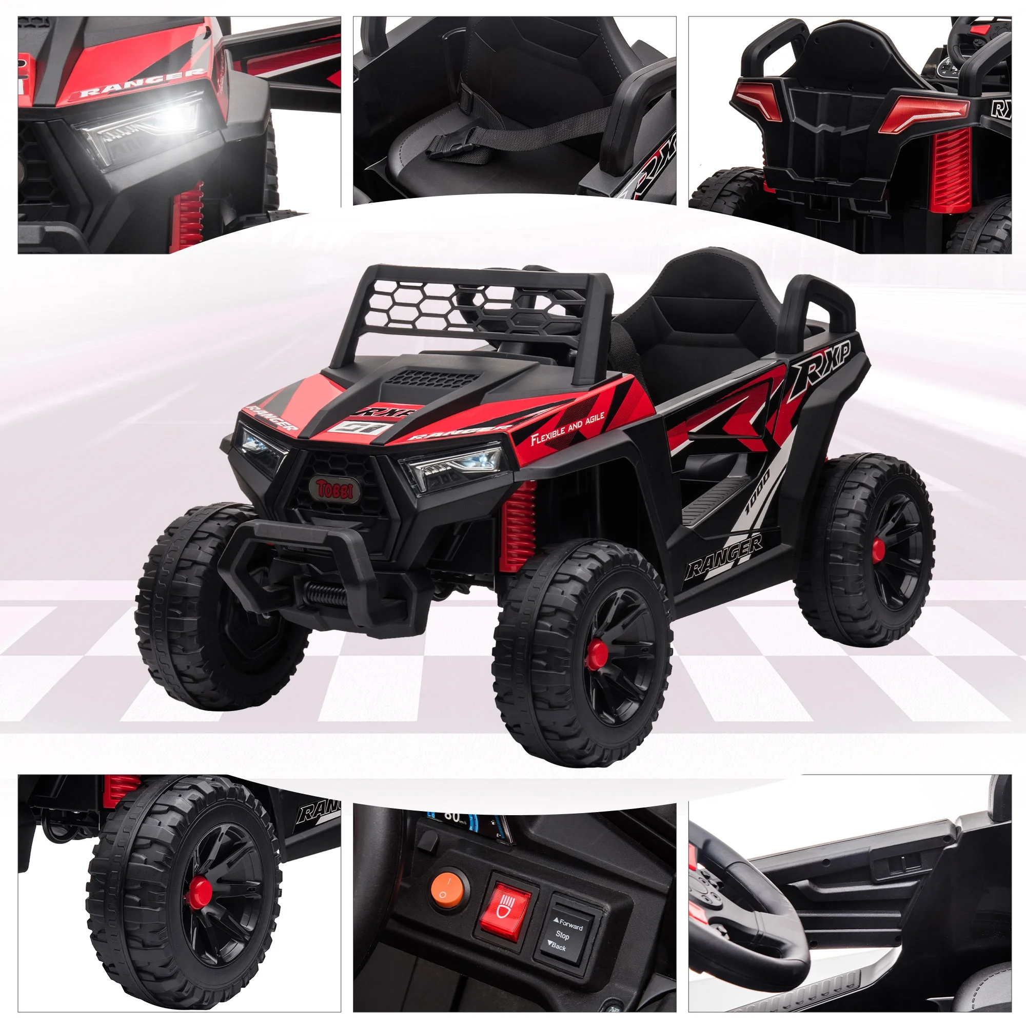 TOBBI 12V Kids Electric off-Road UTV Truck Car Battery Powered Ride on Toys for Girls with LED Headlights, Music, Horn - Image 53