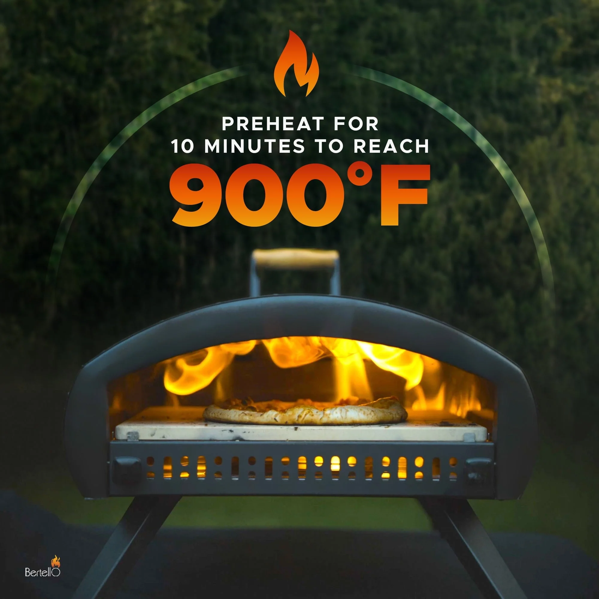 Bertello Grande 16" Outdoor Pizza Oven - Gas & Wood Fired Simultaneously - Outdoor Pizza Oven AS SEEN ON SHARK TANK - PATENTED - Image 9