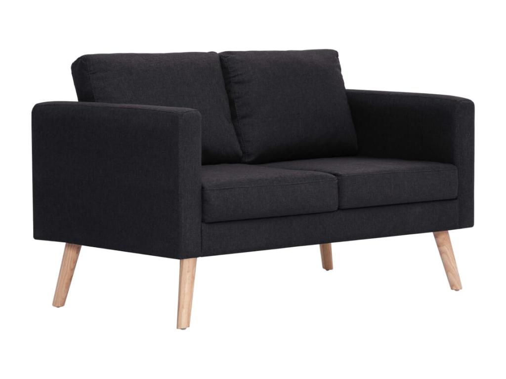 Conjunto de sofás 2 piezas tela negro