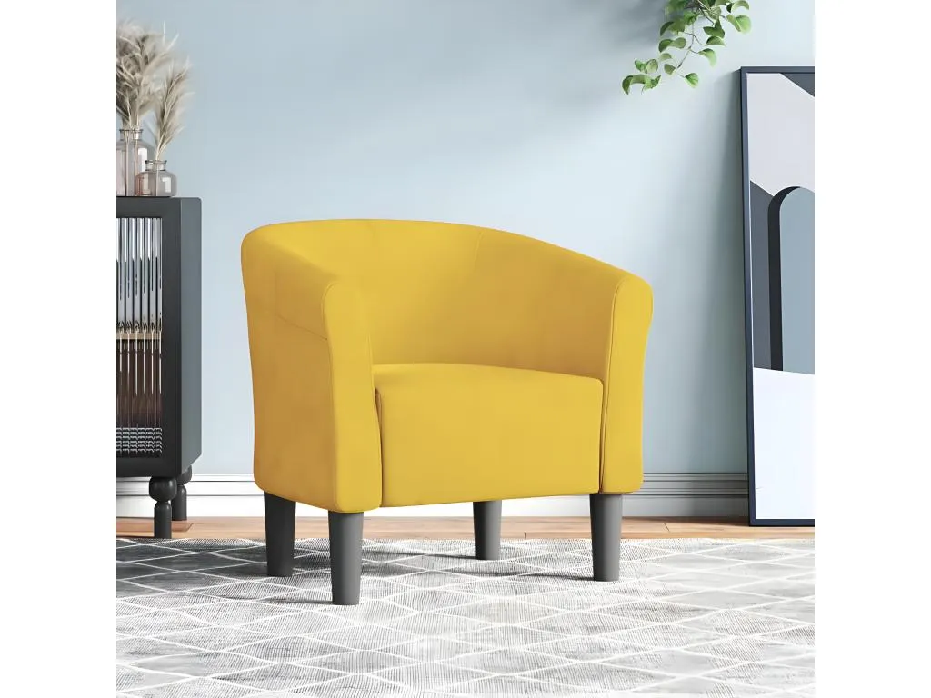 Sillón convertible de terciopelo amarillo