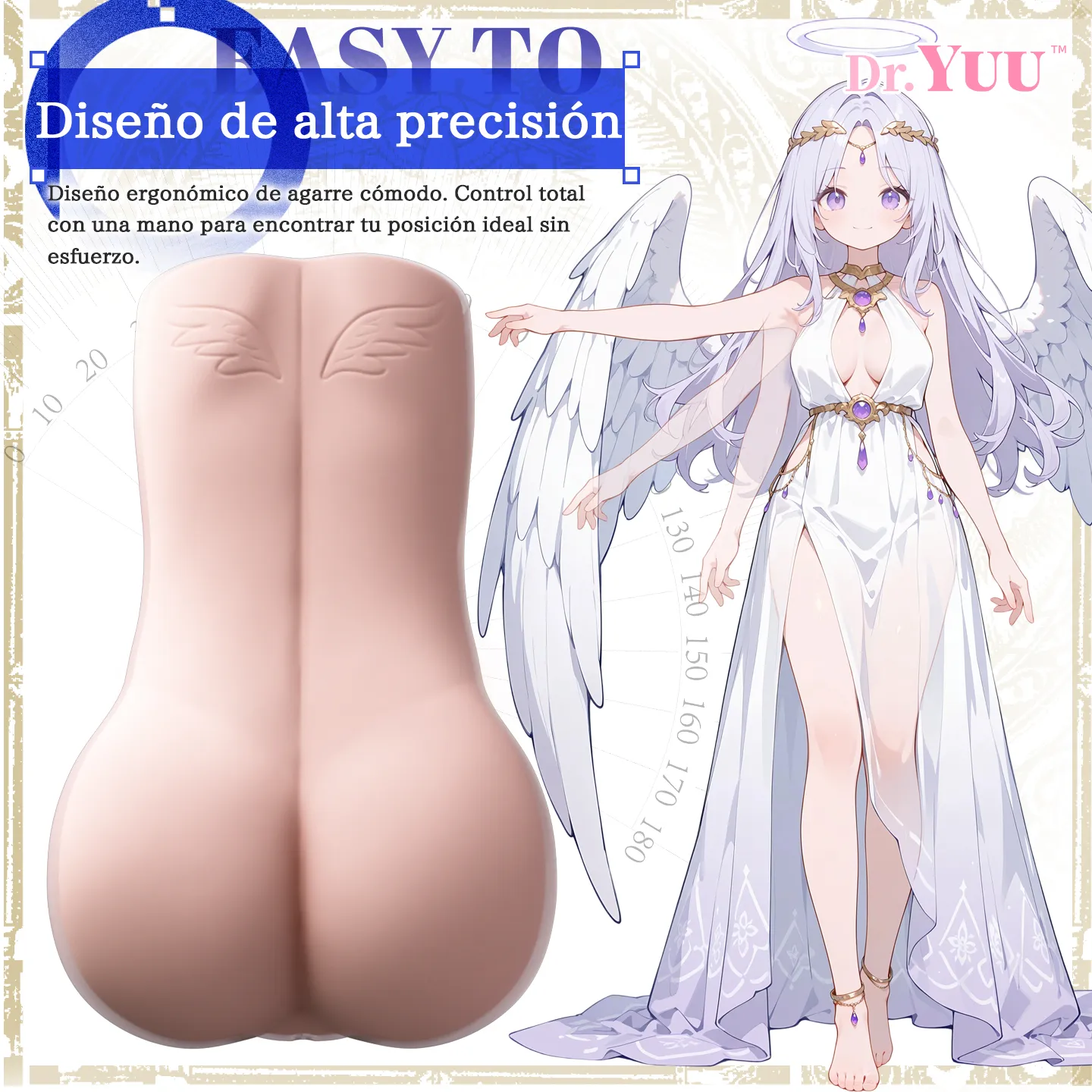 Agarre cómodo a una mano del masturbador ergonómico con diseño de malvavisco de Dr.YUU