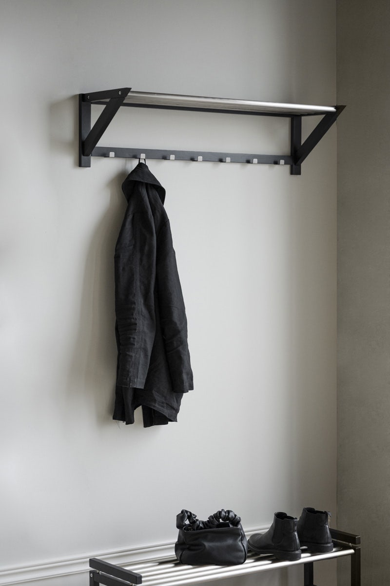 Rowico Home Confetti houten wandkapstok zwart - 100 x 26 cm