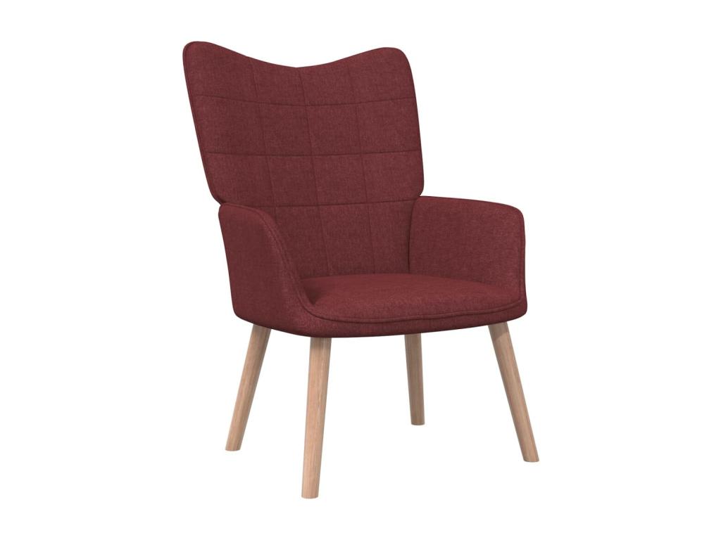 Sillón de Luzssnh con reposapiés tela rojo tinto