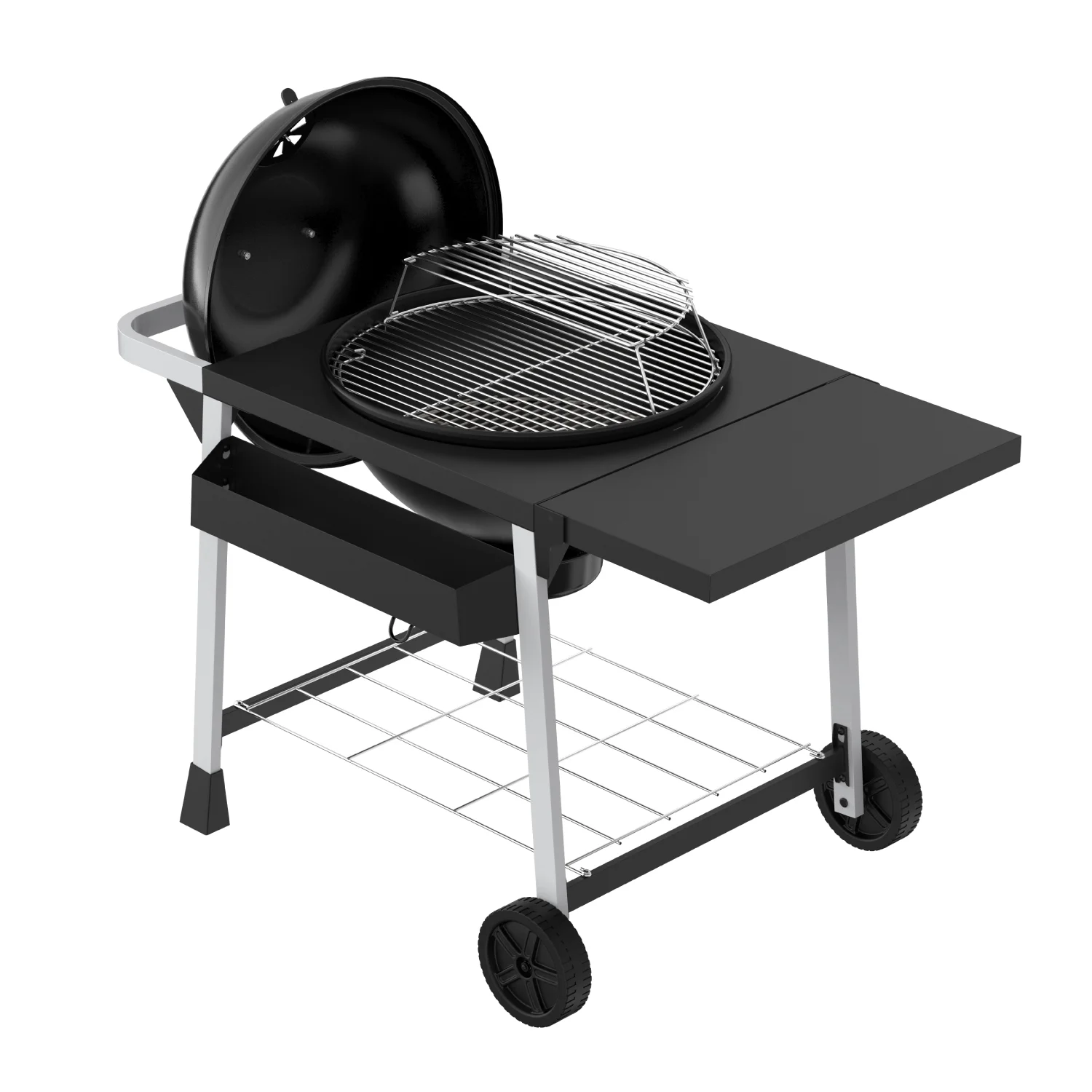 Expert Grill Kettle Cart with Pizza Accessories and Warming Rack