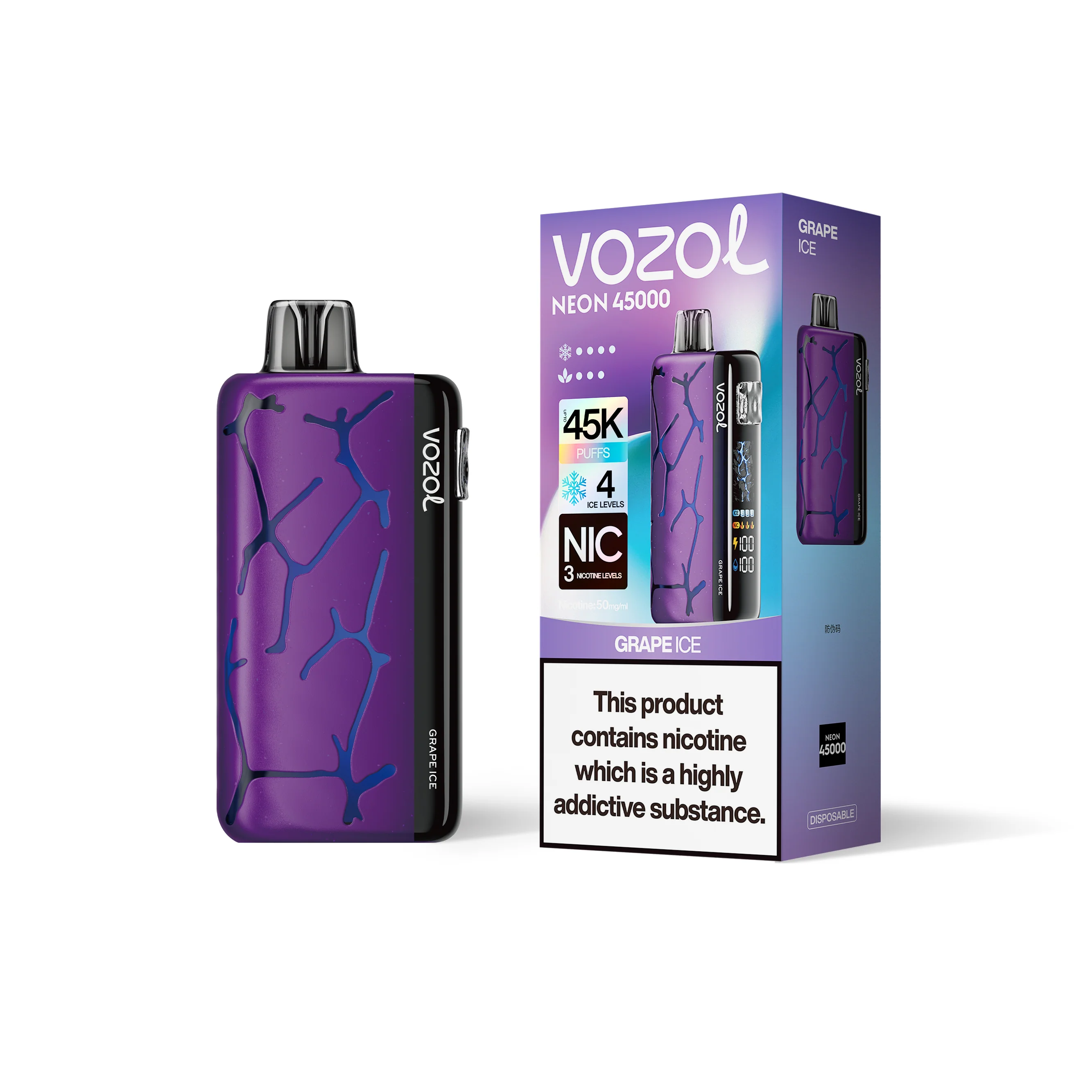 VOZOL NEON 45K cigarette électronique jetable (toutes les saveurs)