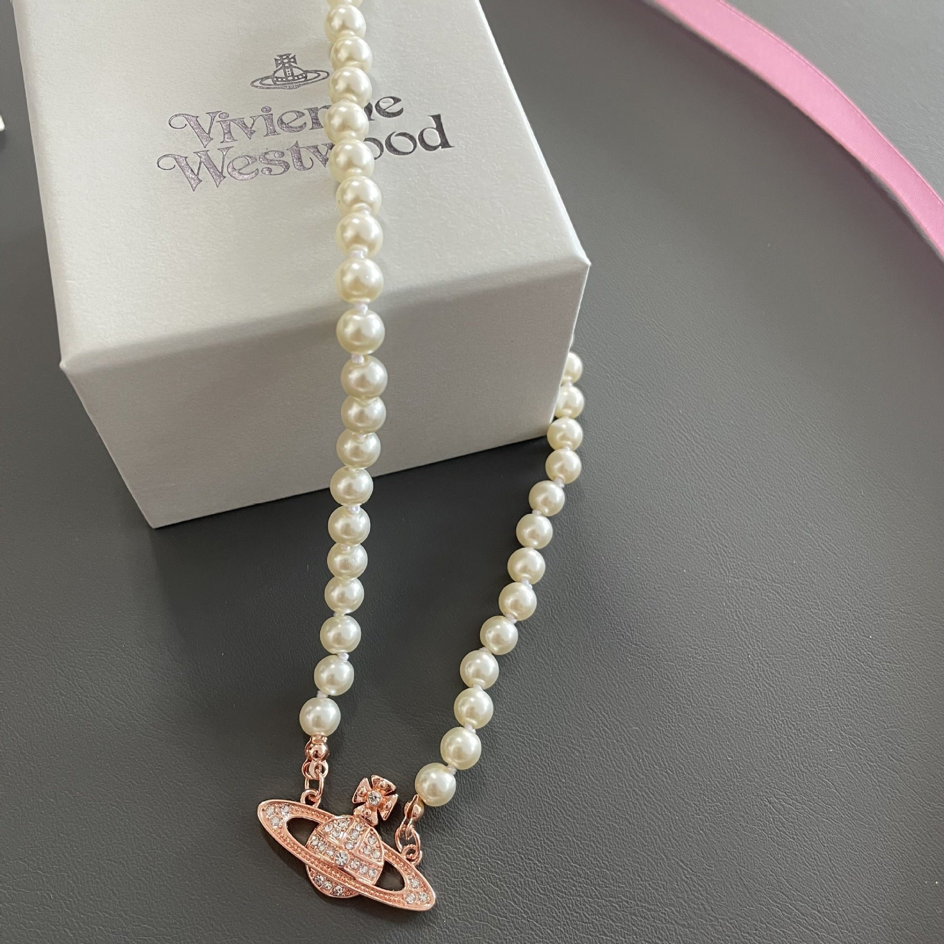 Vivienne Westwood Saturn Pendant Pearl Necklace - Original Replica Club