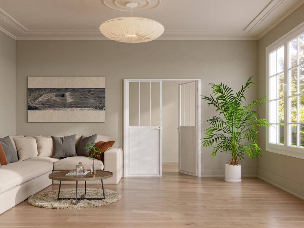 Puerta reversible de doble hoja de aluminio y vidrio templado tipo taller - 2 x Alt. 204 x L73 cm - Laocacasas - ERMELO